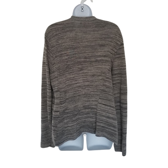 Eileen Fisher Organic Cotton Blend Notch Collar Knit Open Front Cardigan Sweater - Picture 6 of 8